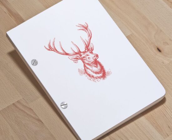 Punk deer 012 - A5 screw post bound notebook - ultrashop